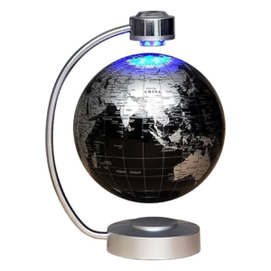 8" Magnetic Levitating Globe with LED Light, Black