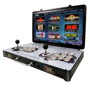 Portable 20000 in 1 Metal Box 3D Arcade Game Console, 22 inch Screen Retro Electronic Game Console, with Search/Hide/Save/Load/Pause Functions